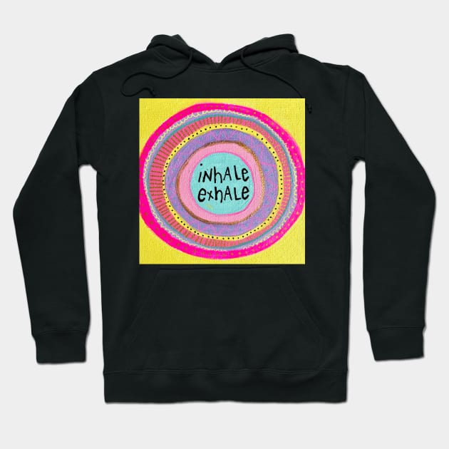 Neon Inhale Exhale Mandala Hoodie by MyCraftyNell